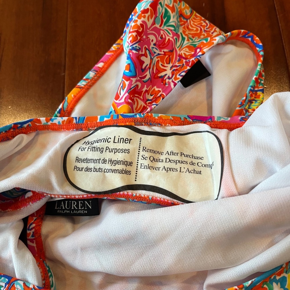 Ralph Lauren Bikini Bottom Swim Paisley Floral Orange Pink Multi New Size 16 - Picture 6 of 6
